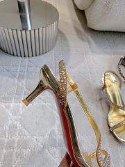 Fortok Christian Louboutin Rosalie Strass Gold Heels 6cm - 3