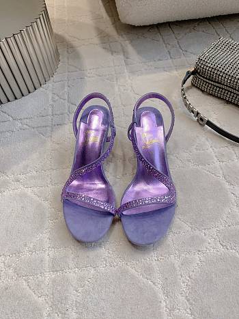Fortok Christian Louboutin Rosalie Strass Purple Heels 6cm