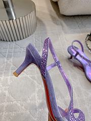 Fortok Christian Louboutin Rosalie Strass Purple Heels 6cm - 4