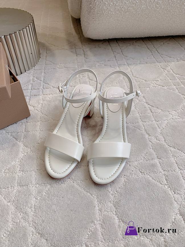 Fortok Christian Louboutin Miss Jane Ankle-Strap Sandals White 6.5cm - 1