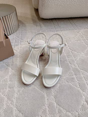 Fortok Christian Louboutin Miss Jane Ankle-Strap Sandals White 6.5cm