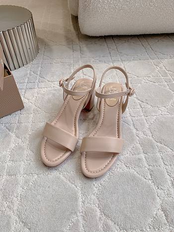 Fortok Christian Louboutin Miss Jane Ankle-Strap Sandals Beige 6.5cm