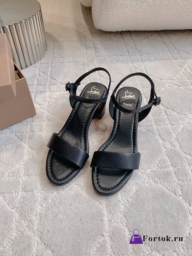 Fortok Christian Louboutin Miss Jane Ankle-Strap Sandals Black 6.5cm - 1