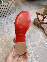 Fortok Christian Louboutin Pyrasand 30 Studded Leather Sandals Brown  - 4