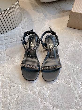 Fortok Christian Louboutin Pyrasand 30 Studded Leather Sandals Black 