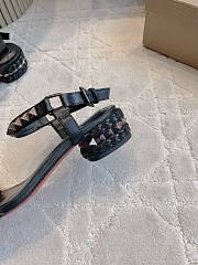 Fortok Christian Louboutin Pyrasand 30 Studded Leather Sandals Black  - 6