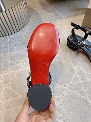 Fortok Christian Louboutin Pyrasand 30 Studded Leather Sandals Black  - 5