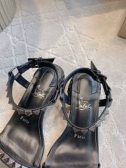 Fortok Christian Louboutin Pyrasand 30 Studded Leather Sandals Black  - 4