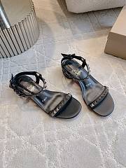Fortok Christian Louboutin Pyrasand 30 Studded Leather Sandals Black  - 3