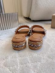 Fortok Christian Louboutin Pyrasand Studded Leather Mules Brown  - 5