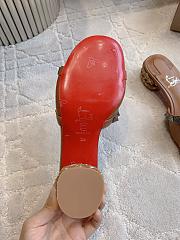 Fortok Christian Louboutin Pyrasand Studded Leather Mules Brown  - 4