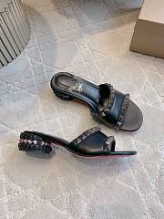 Fortok Christian Louboutin Pyrasand Studded Leather Mules Black - 5