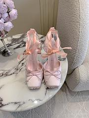 Fortok Christian Louboutin Cassia Lace Up Crepe satin Pink 10cm - 1
