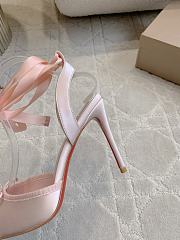 Fortok Christian Louboutin Cassia Lace Up Crepe satin Pink 10cm - 6