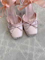 Fortok Christian Louboutin Cassia Lace Up Crepe satin Pink 10cm - 5