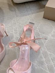 Fortok Christian Louboutin Cassia Lace Up Crepe satin Pink 10cm - 3