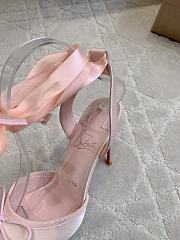 Fortok Christian Louboutin Cassia Lace Up Crepe satin Pink 10cm - 2