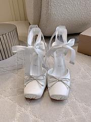 Fortok Christian Louboutin Cassia Lace Up Crepe satin White 10cm - 1