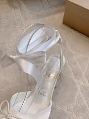 Fortok Christian Louboutin Cassia Lace Up Crepe satin White 10cm - 6