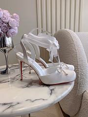 Fortok Christian Louboutin Cassia Lace Up Crepe satin White 10cm - 5