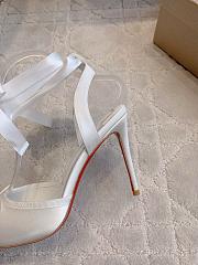 Fortok Christian Louboutin Cassia Lace Up Crepe satin White 10cm - 2
