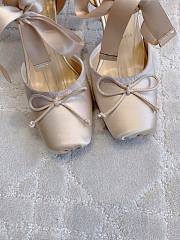 Fortok Christian Louboutin Cassia Lace Up Crepe satin Light Beige 10cm - 5