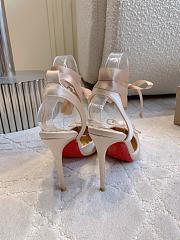 Fortok Christian Louboutin Cassia Lace Up Crepe satin Light Beige 10cm - 2