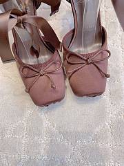Fortok Christian Louboutin Cassia Lace Up Crepe satin Chocolate Brown 10cm - 6