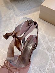 Fortok Christian Louboutin Cassia Lace Up Crepe satin Chocolate Brown 10cm - 5