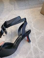 Fortok Christian Louboutin Cassia Lace Up Crepe satin Black 6cm - 4