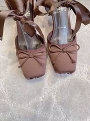 Fortok Christian Louboutin Cassia Lace Up Crepe satin Dark Brown 6cm - 3
