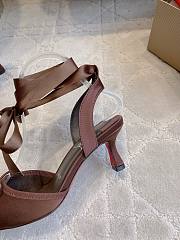 Fortok Christian Louboutin Cassia Lace Up Crepe satin Dark Brown 6cm - 2