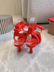 Fortok Christian Louboutin Cassia Lace Up Crepe satin Red 6cm - 6