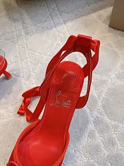 Fortok Christian Louboutin Cassia Lace Up Crepe satin Red 6cm - 5