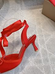 Fortok Christian Louboutin Cassia Lace Up Crepe satin Red 6cm - 4