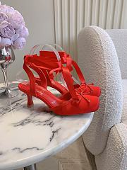 Fortok Christian Louboutin Cassia Lace Up Crepe satin Red 6cm - 3