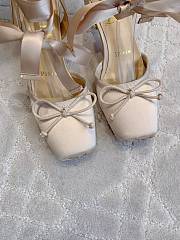 Fortok Christian Louboutin Cassia Lace Up Crepe satin Champagne Beige 6cm - 6