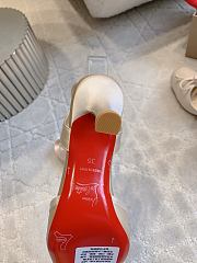 Fortok Christian Louboutin Cassia Lace Up Crepe satin Champagne Beige 6cm - 5