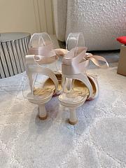 Fortok Christian Louboutin Cassia Lace Up Crepe satin Champagne Beige 6cm - 4