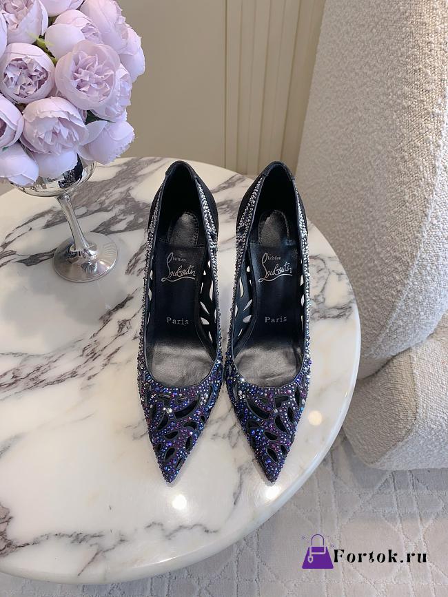 Fortok Christian Louboutin Lasera Strass Pump Black 10cm - 1