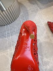 Fortok Christian Louboutin Lasera Strass Pump Red 10cm - 3