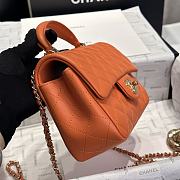 Fortok Chanel Flap Bag Top Handle Orange 20cm - 5