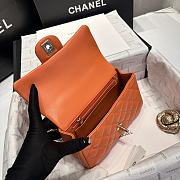 Fortok Chanel Flap Bag Top Handle Orange 20cm - 3
