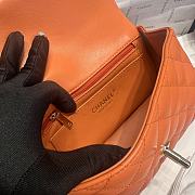 Fortok Chanel Flap Bag Top Handle Orange 20cm - 2