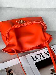 Fortok Loewe Flamenco Leather Clutch Orange 30-19-24cm - 5