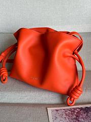 Fortok LOEWE Flamenco Leather Clutch Orange 23.9-9-18cm  - 3