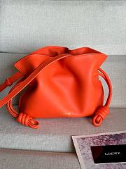 Fortok LOEWE Flamenco Leather Clutch Orange 23.9-9-18cm  - 4