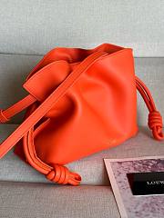 Fortok LOEWE Flamenco Leather Clutch Orange 23.9-9-18cm  - 5