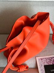 Fortok LOEWE Flamenco Leather Clutch Orange 23.9-9-18cm  - 6