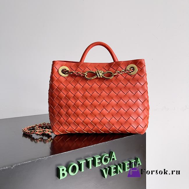 Fortok Bottega Veneta Andiamo Intrecciato leather Orange 25*22*10.5cm - 1